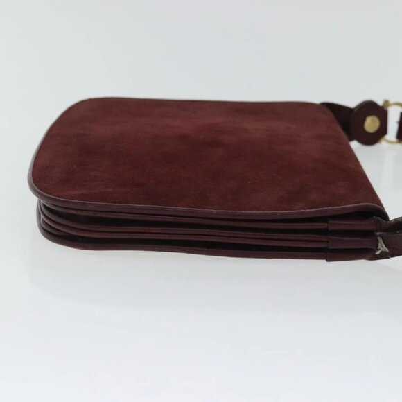 CARTIER Shoulder Bag Suede Red Gold Auth bs19206 - Picture 13 of 16